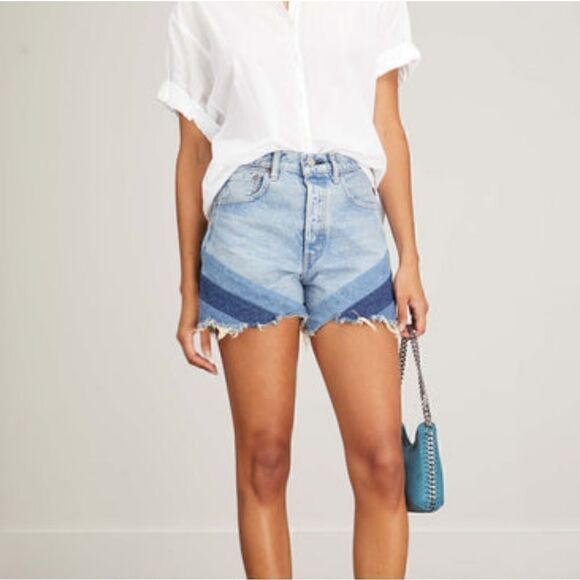 Moussy Vintage MV High Rise Patchwork Gratiot Denim Shorts Size 29 NWT - Picture 2 of 16